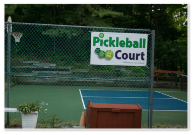 pickleball court at green valley campground